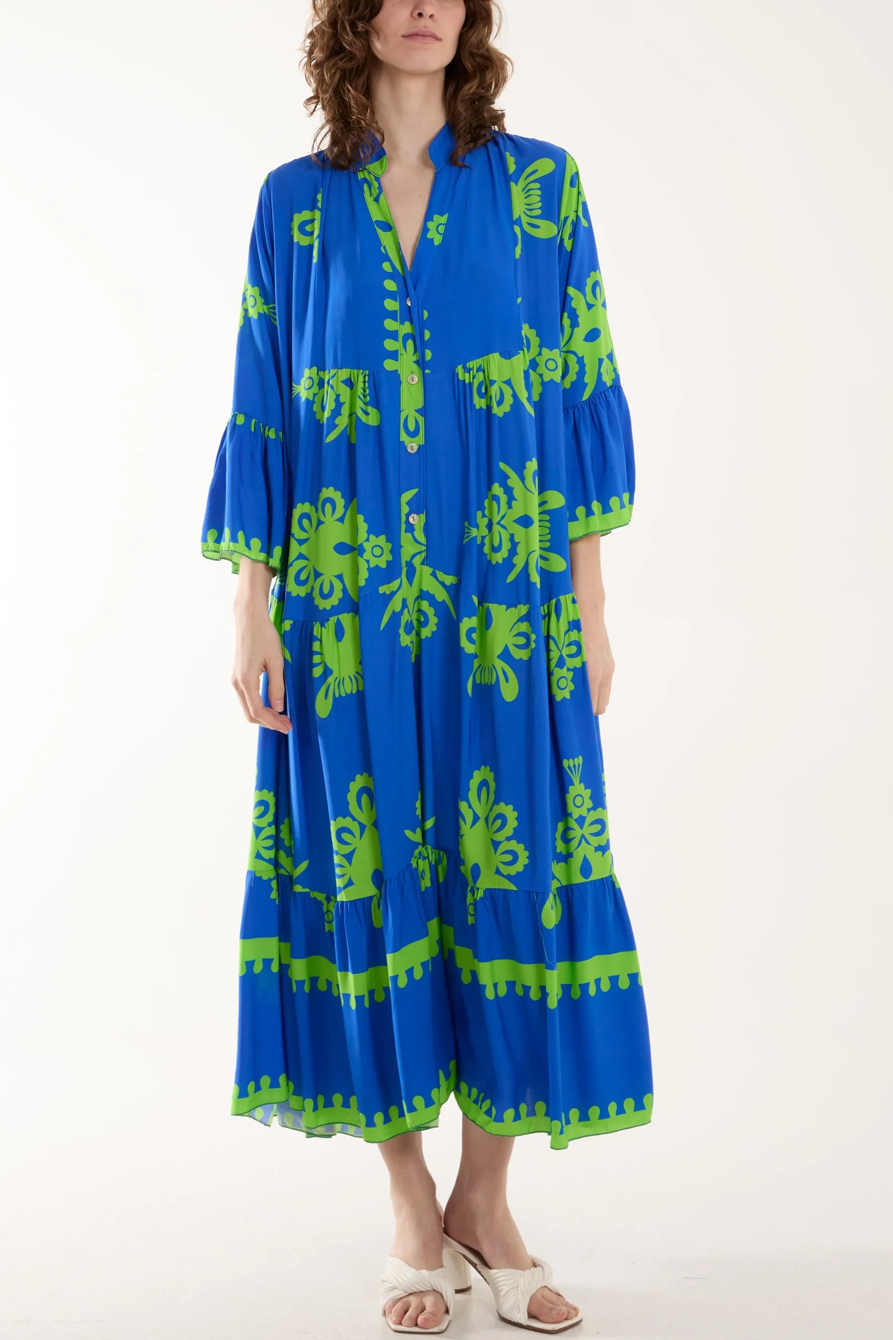 Printed Tiered Maxi Dress