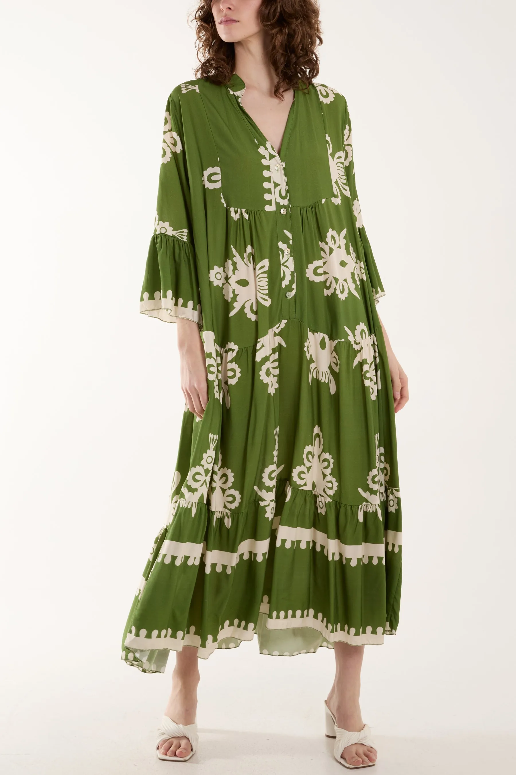 Printed Tiered Maxi Dress