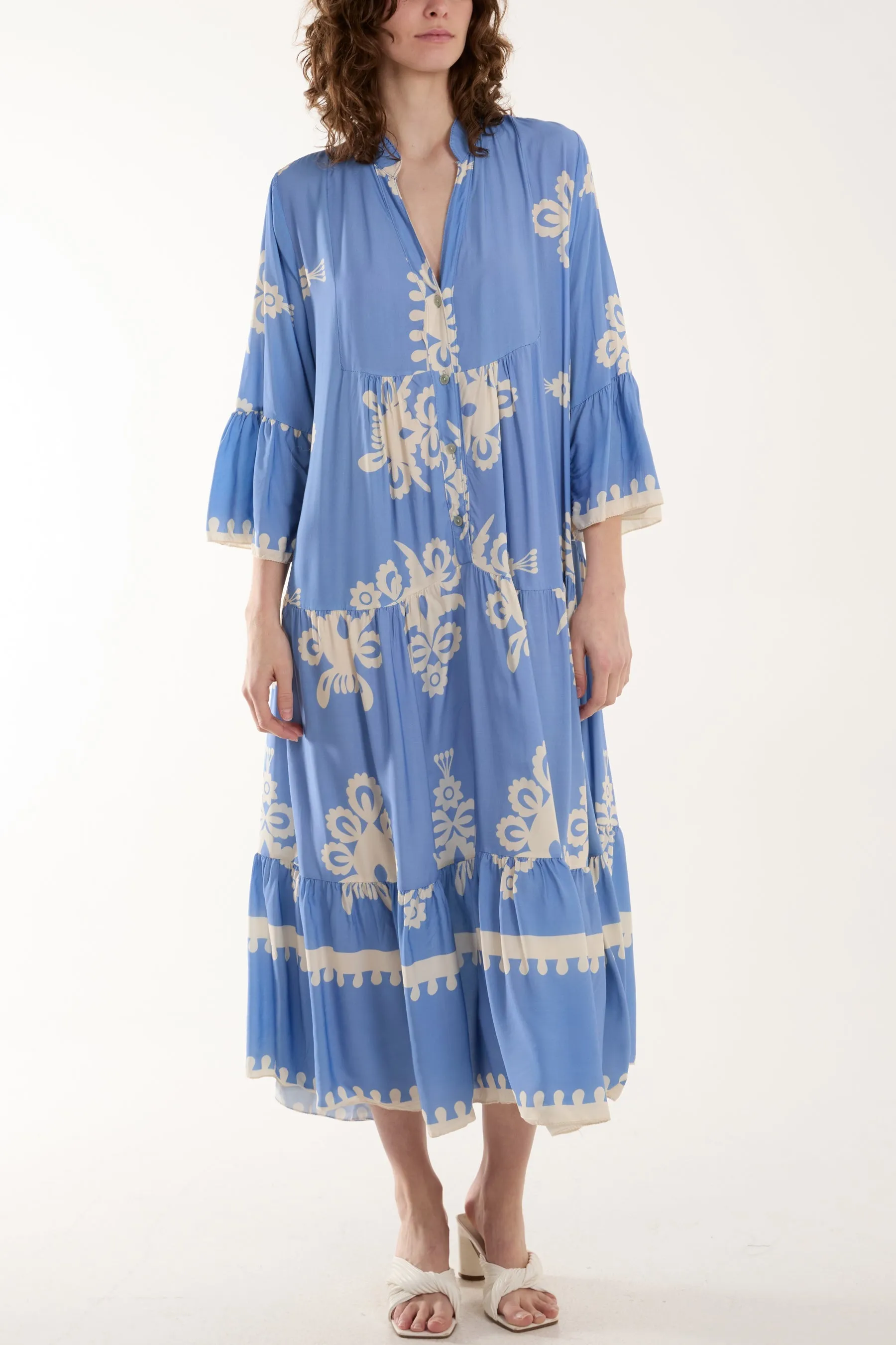 Printed Tiered Maxi Dress