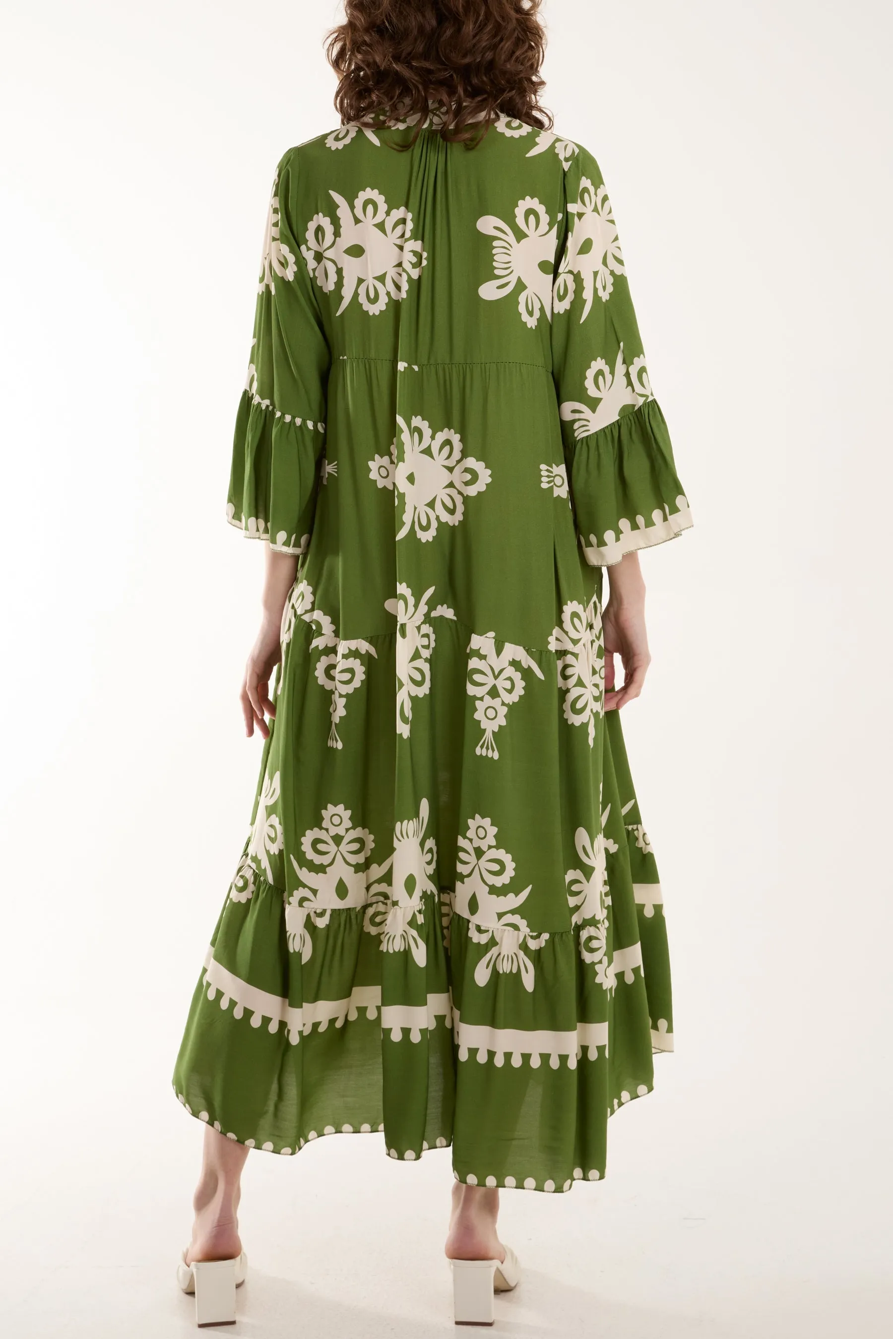 Printed Tiered Maxi Dress