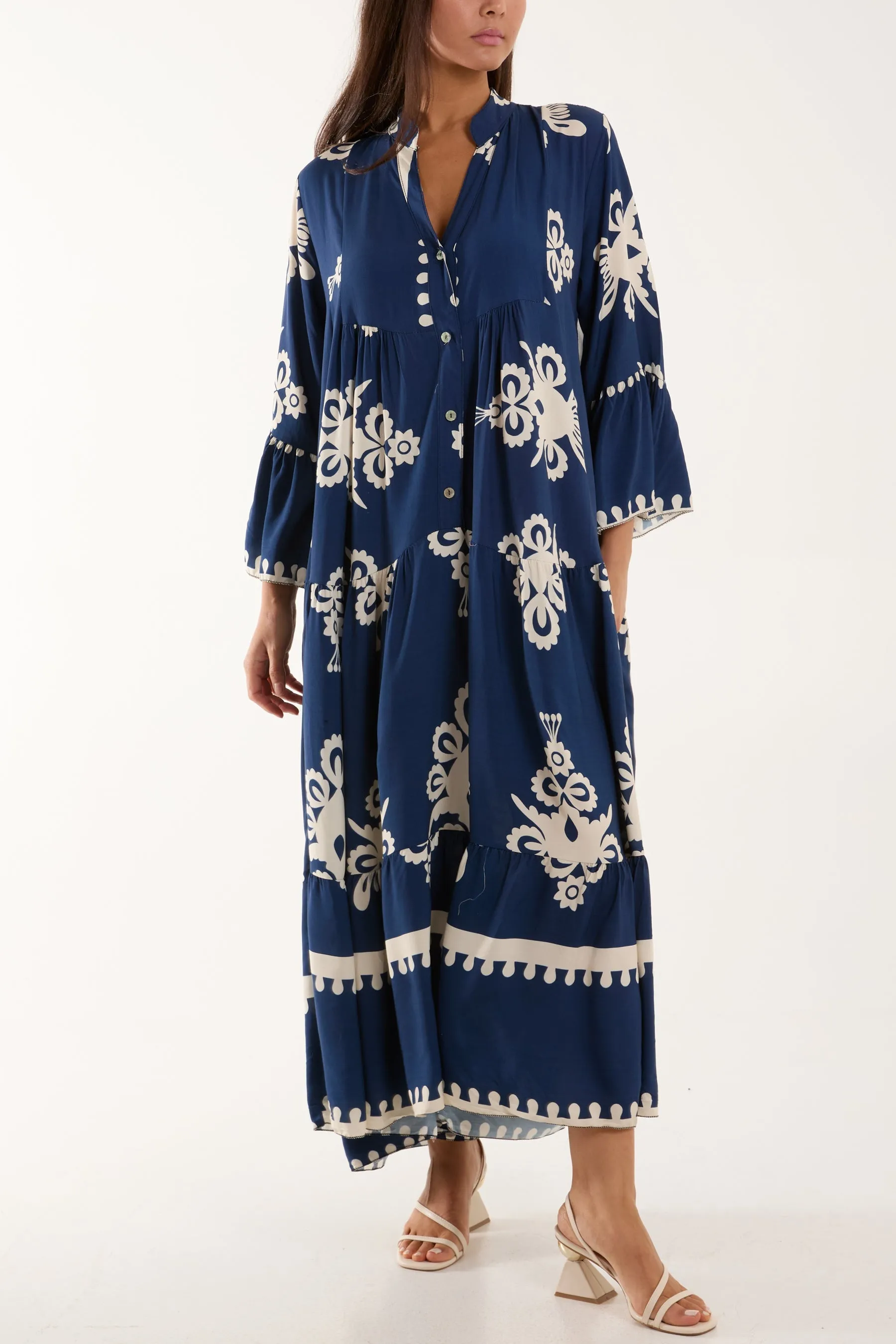 Printed Tiered Maxi Dress