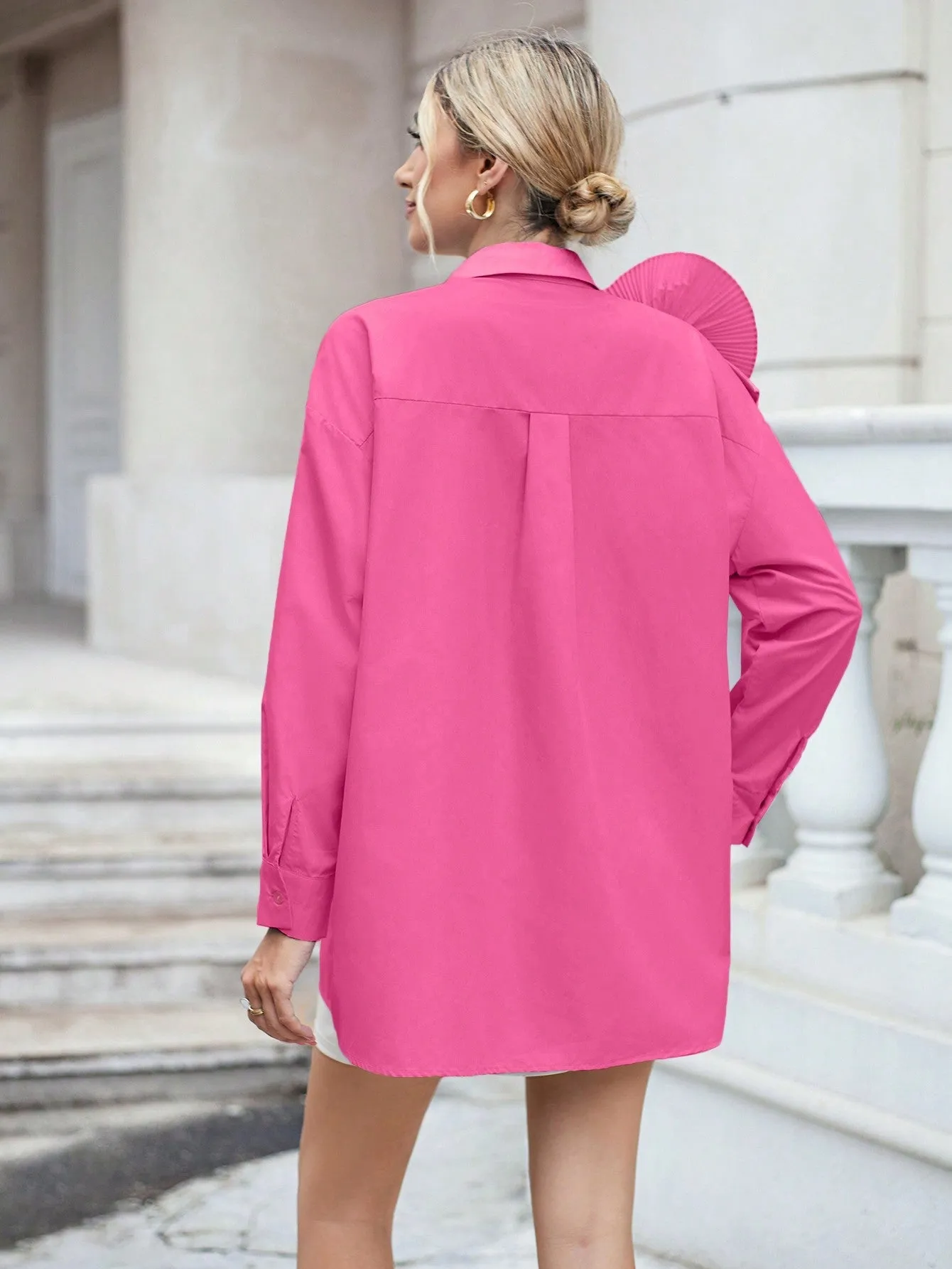 Privé Women's 3d Floral Long Sleeve Shirt