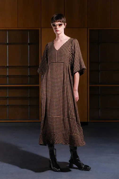 Pump Dress, Beige/Black Check