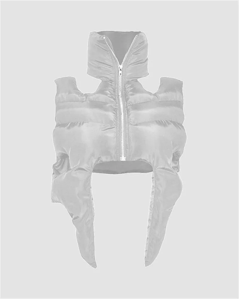 Punk Standing Collar Sleeveless Coat