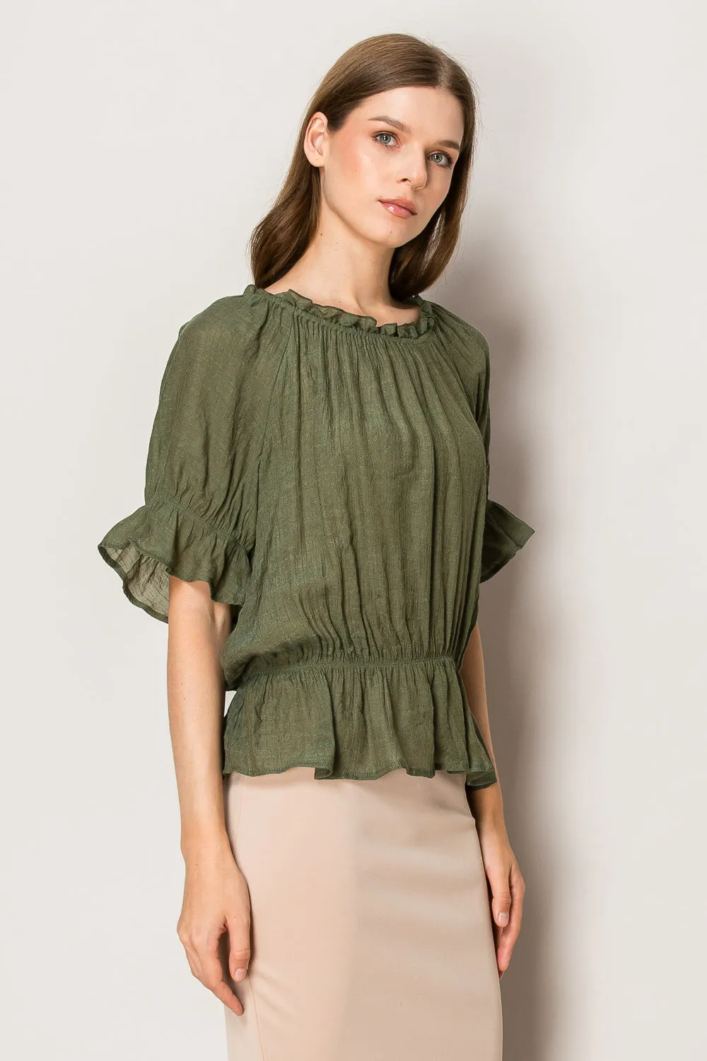 PUPLUM PEASANT BABY RUFFLE BLOUSE