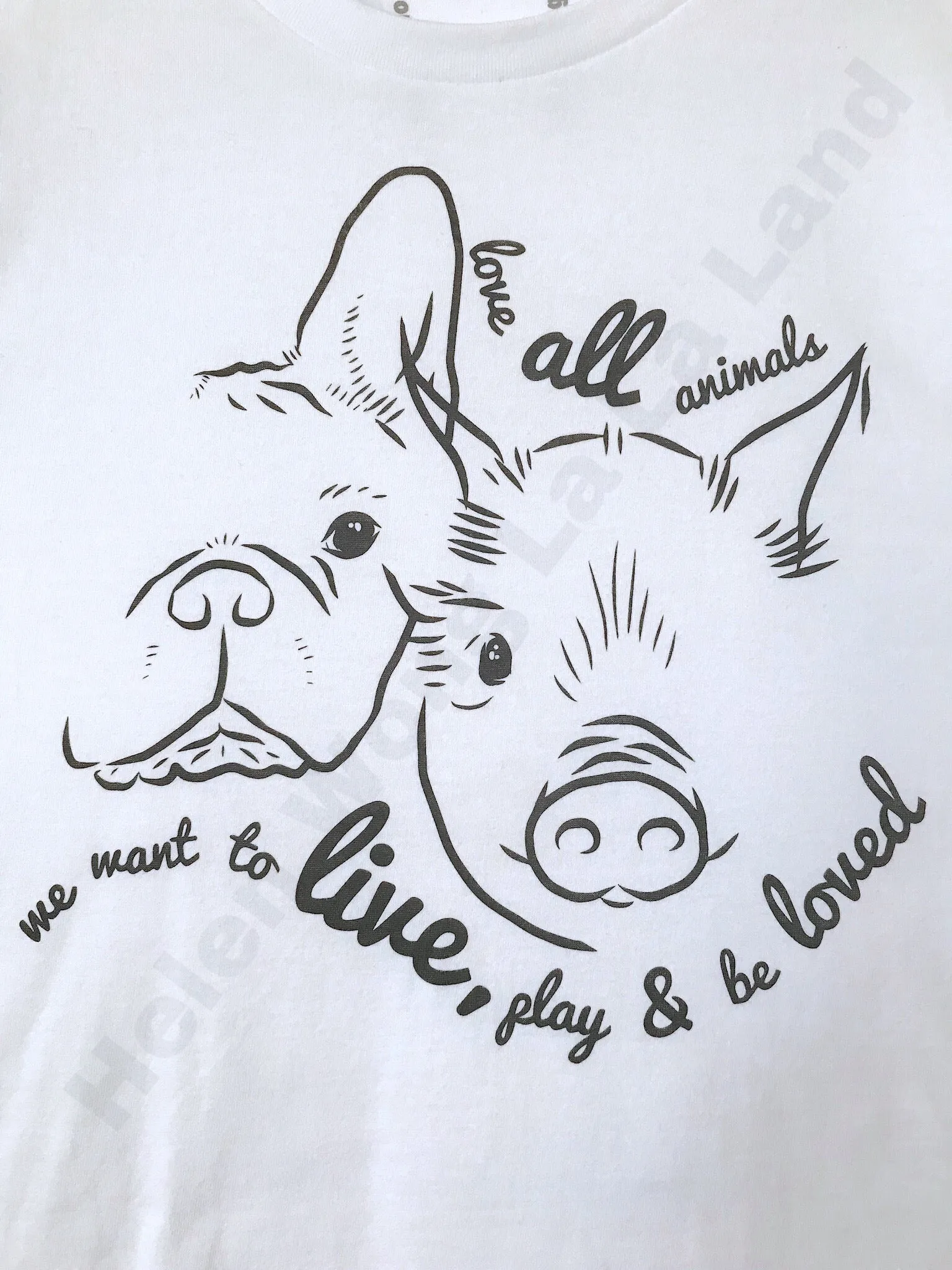 Puppy & Piglet tee in WHITE ORGANIC