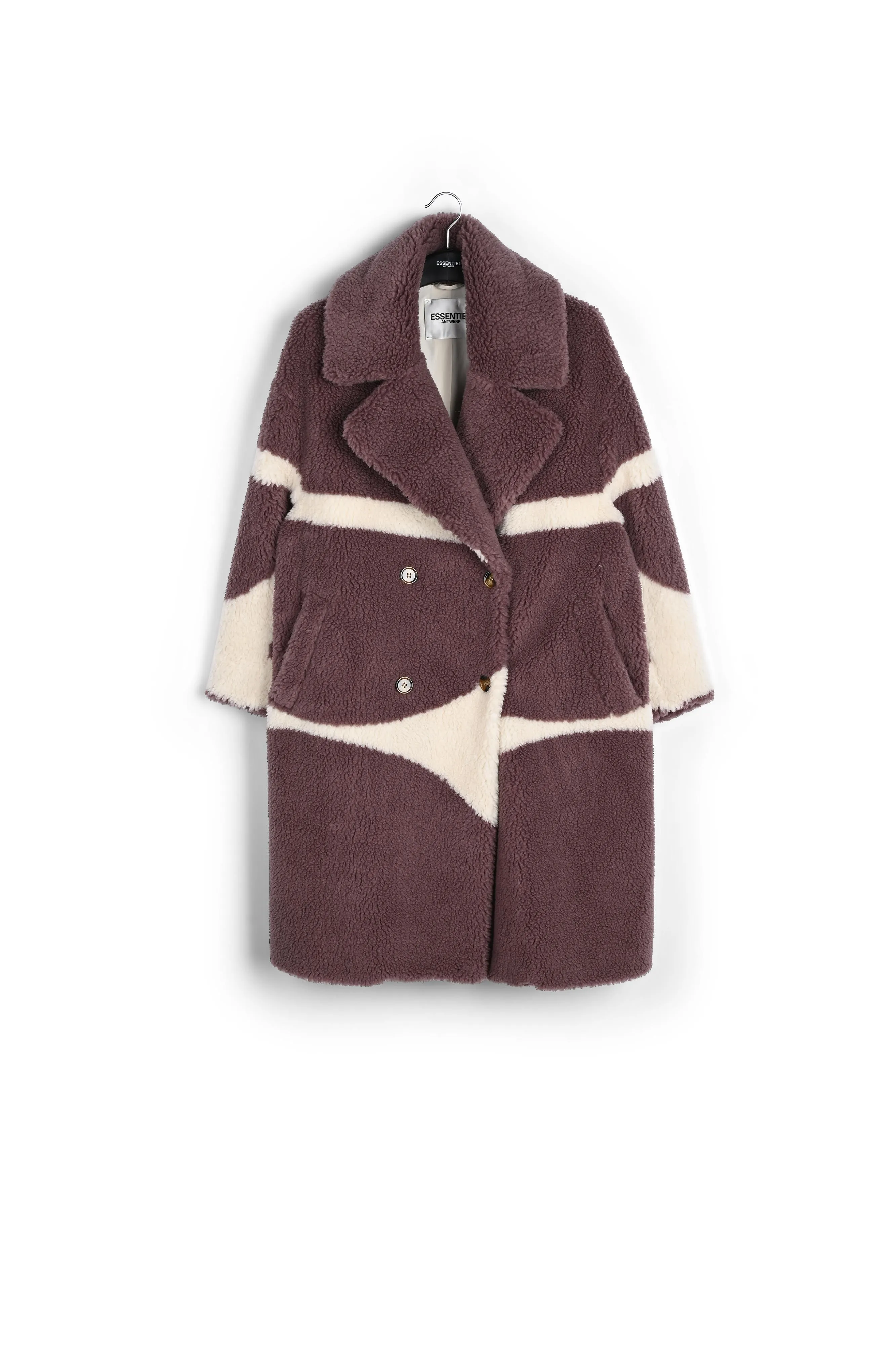 Purple and off-white teddy coat