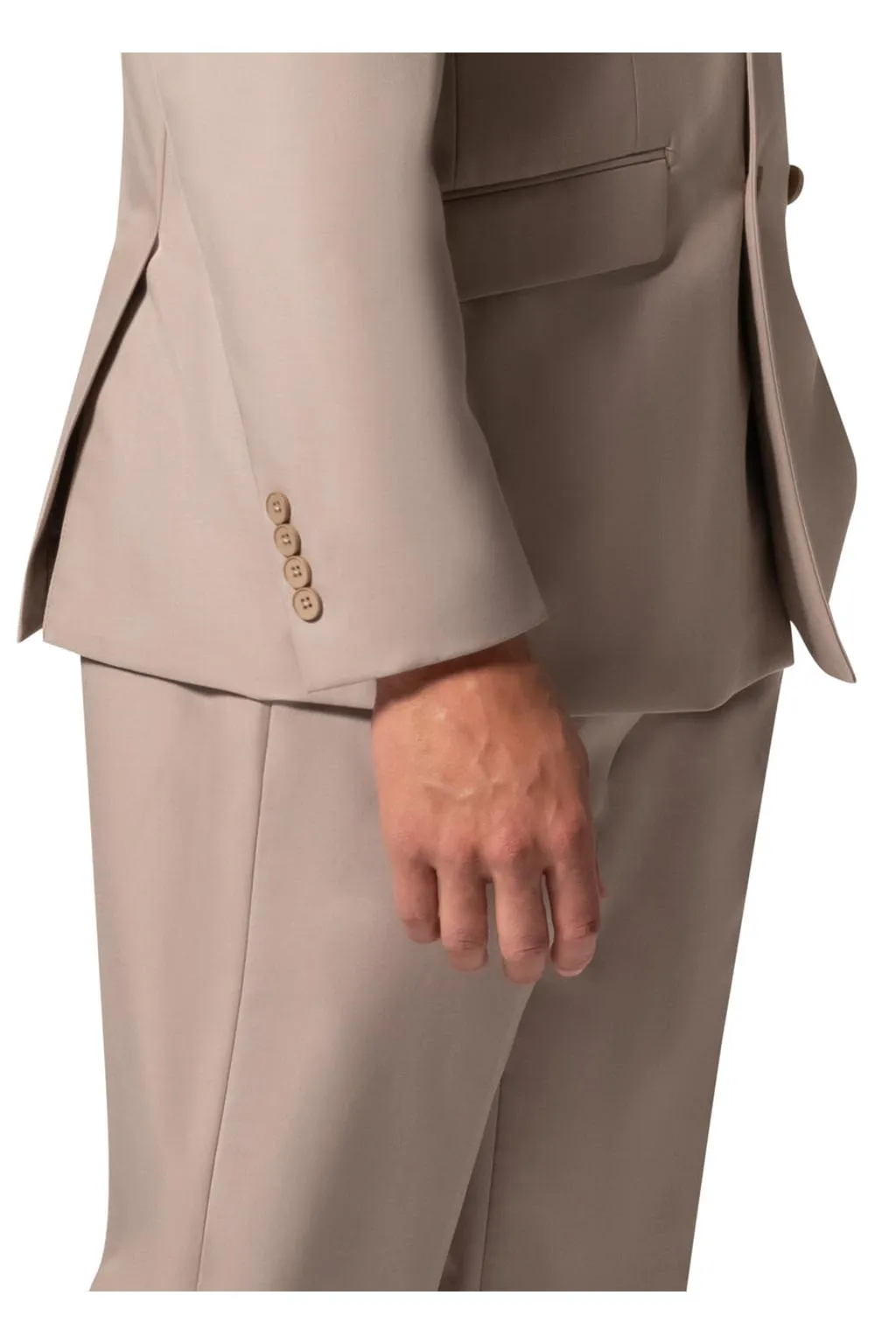 "Kingsley" Tan Double-Breasted Peak Suit (2-Piece Set)