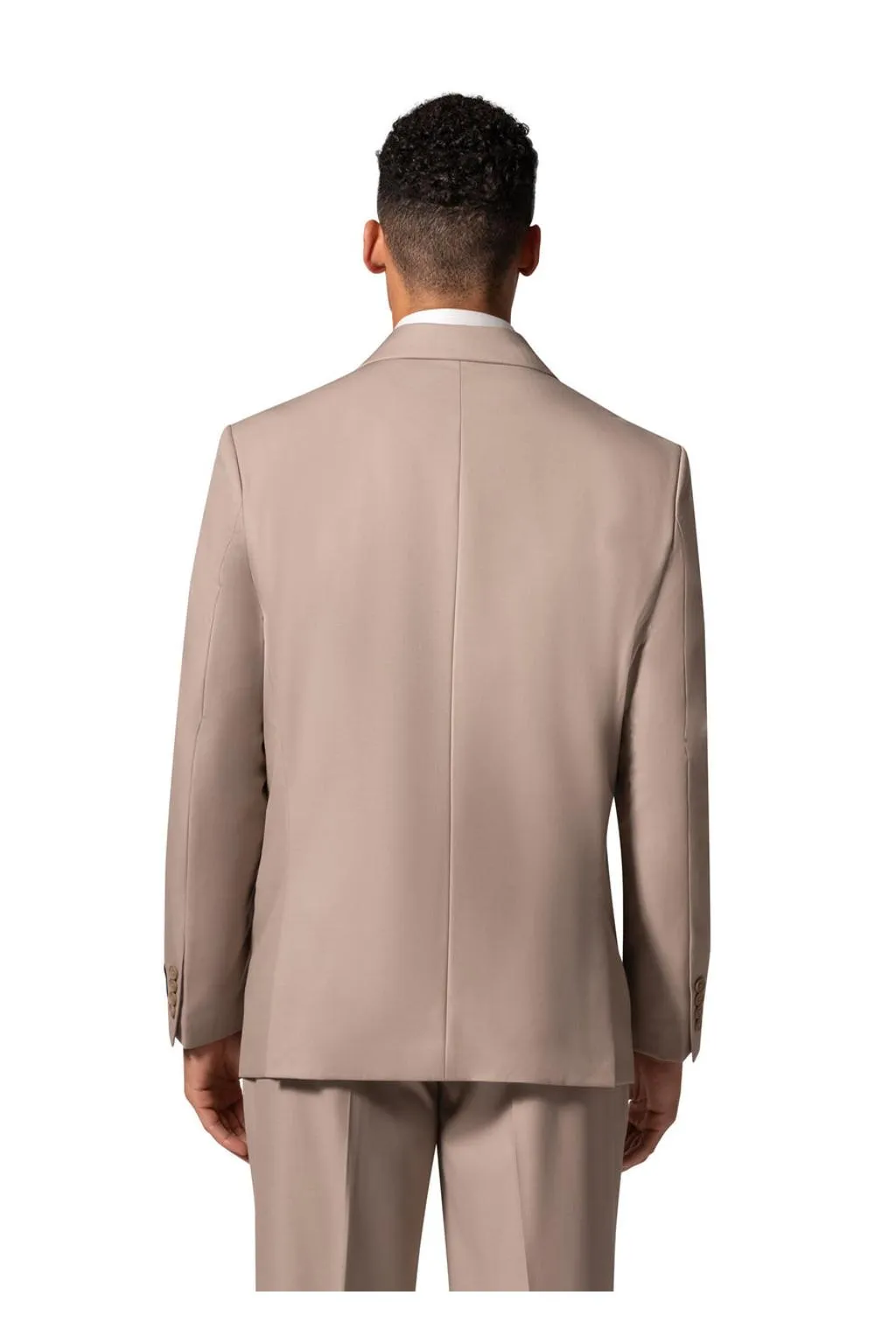 "Kingsley" Tan Double-Breasted Peak Suit (2-Piece Set)
