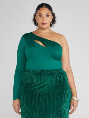 Raya One-Sleeve Cutout Bodysuit