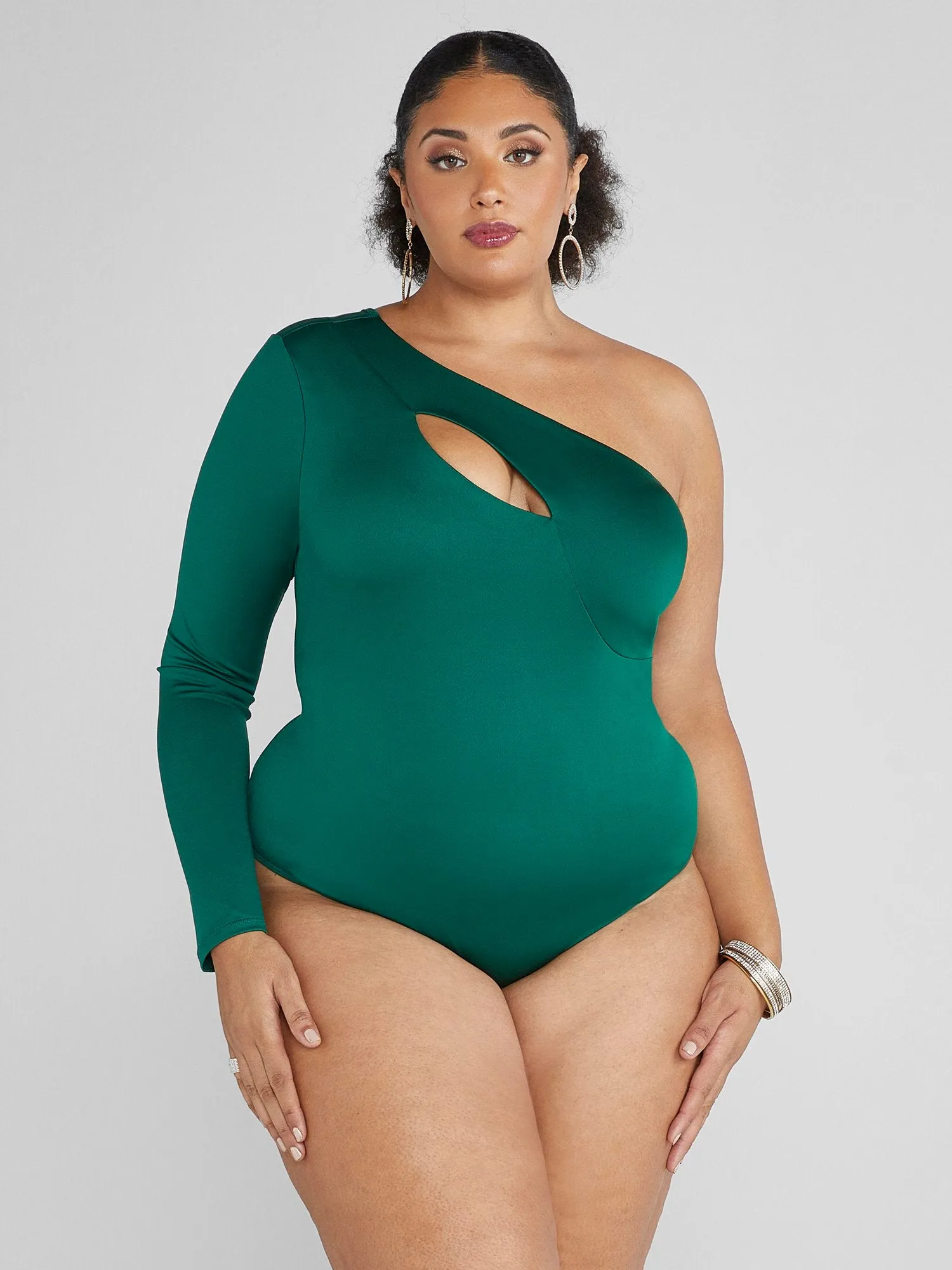 Raya One-Sleeve Cutout Bodysuit