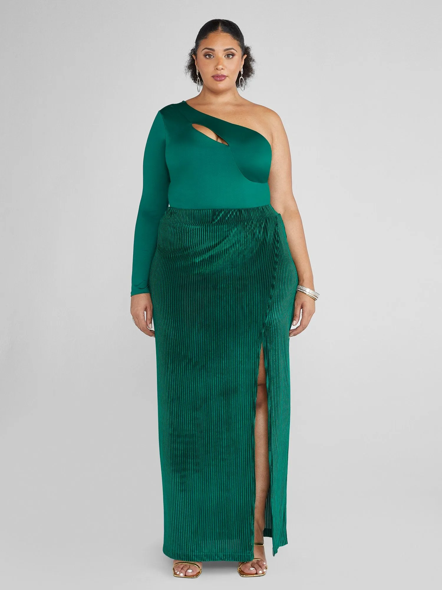 Raya One-Sleeve Cutout Bodysuit