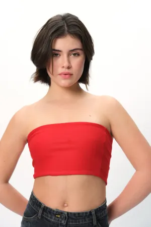 Red Crop Tube Top