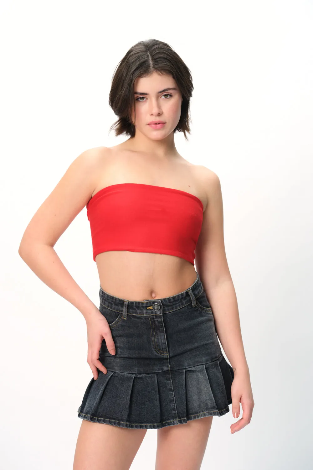 Red Crop Tube Top