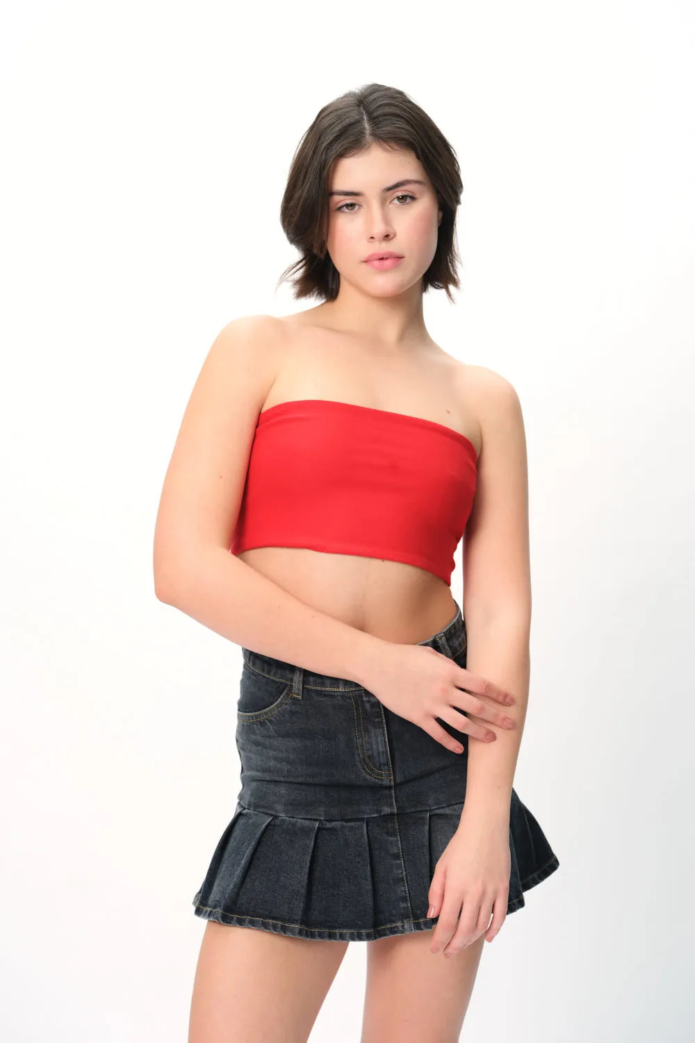Red Crop Tube Top