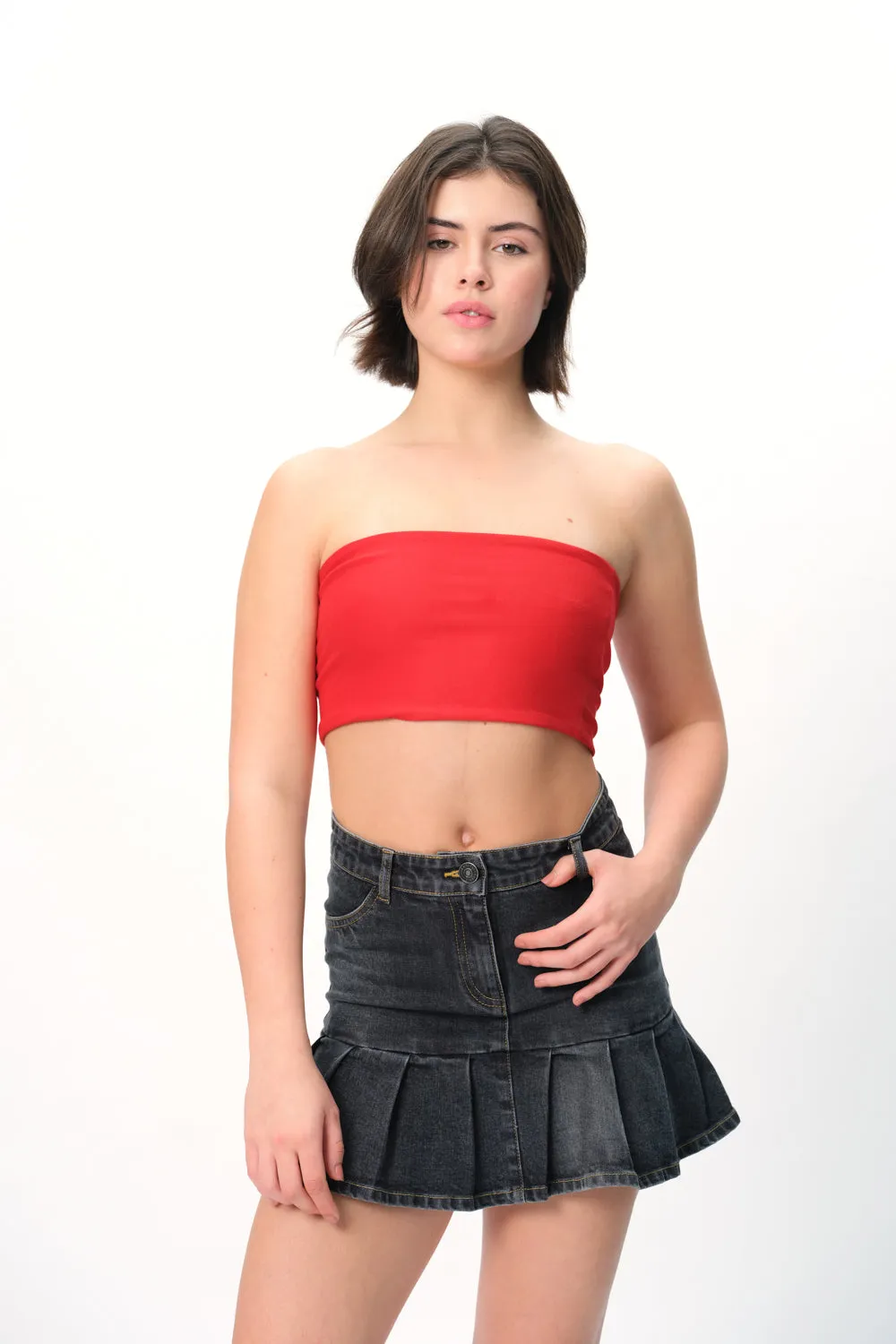 Red Crop Tube Top