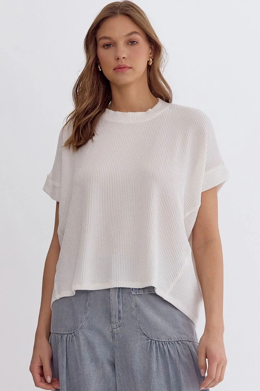 Ribbed Short Sleeve Top