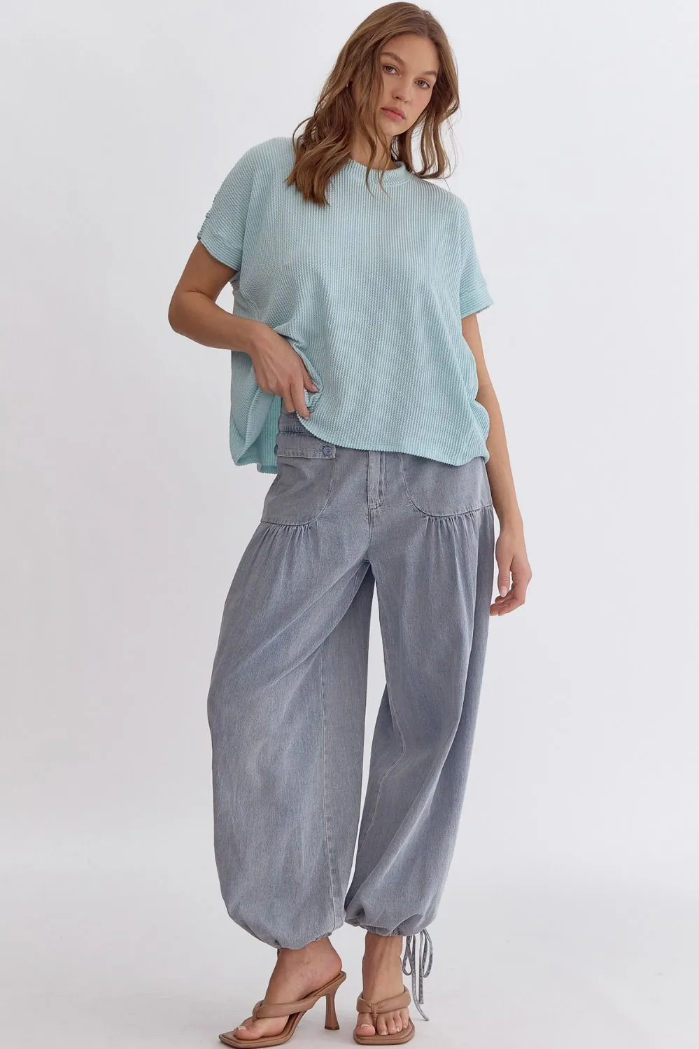 Ribbed Short Sleeve Top