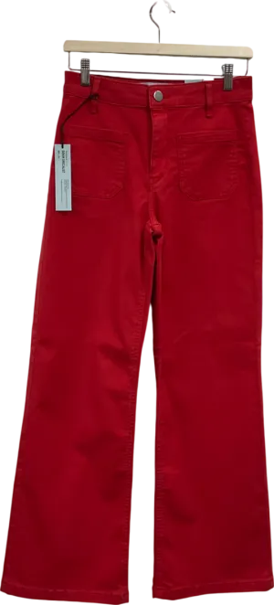 River Island Regular Length Red Pocket Front Wide Leg Jeans UK 8