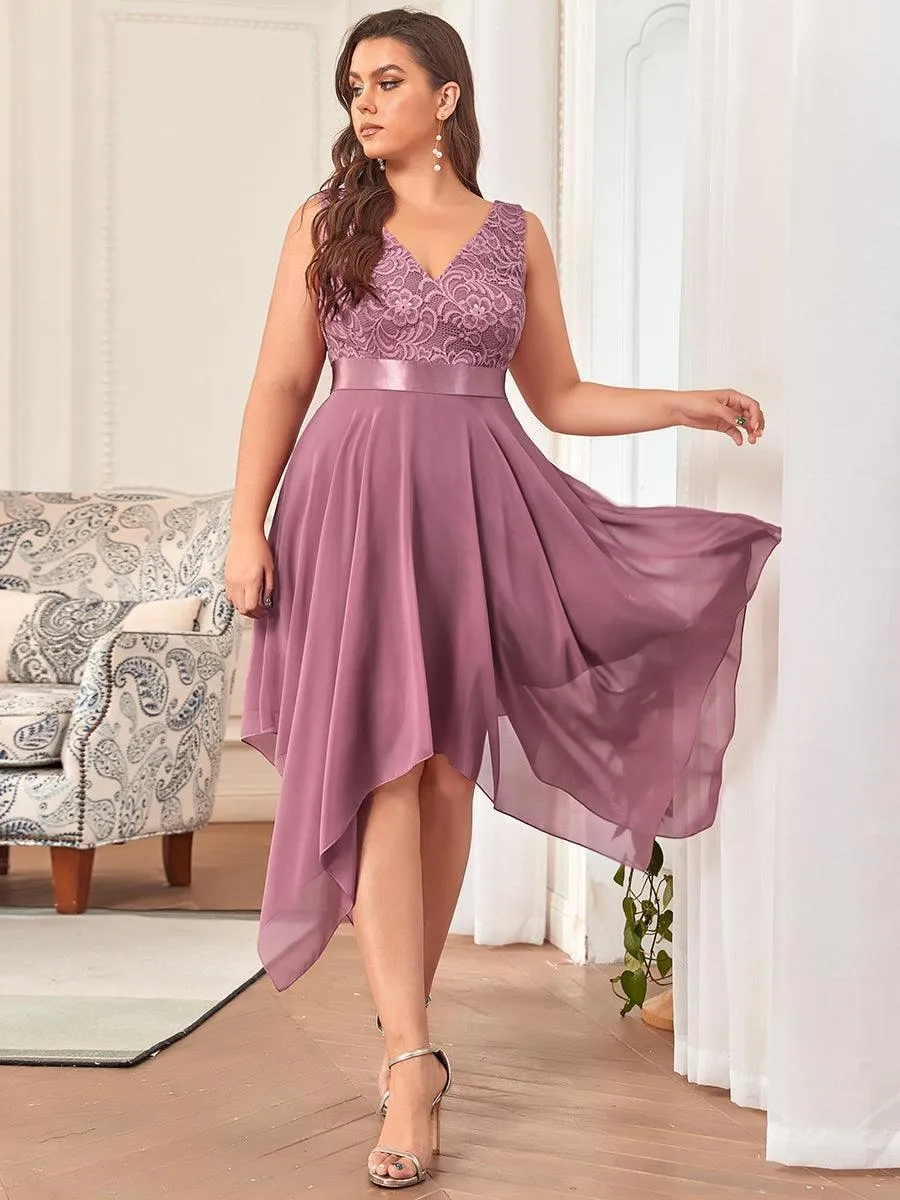 Robe de bal à jupe irrégulière en mousseline