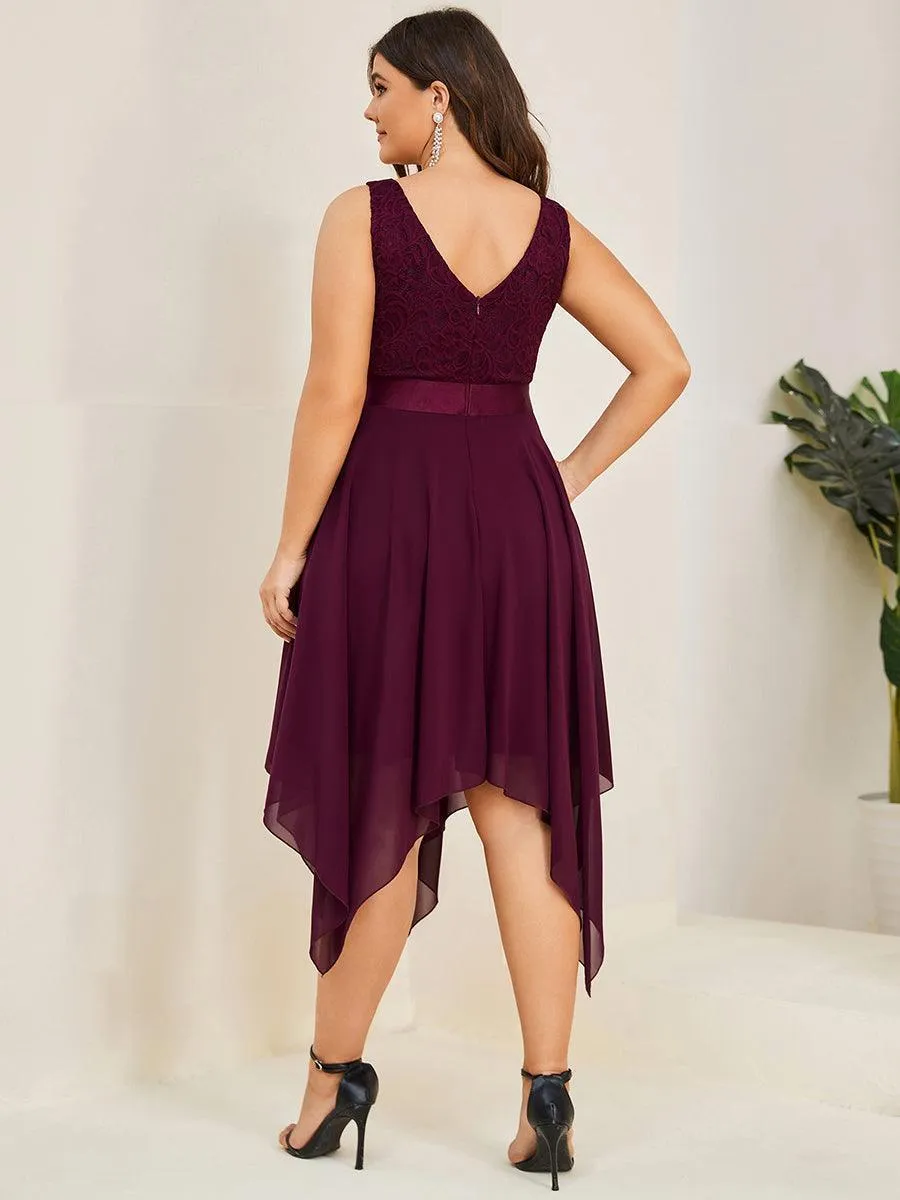 Robe de bal à jupe irrégulière en mousseline