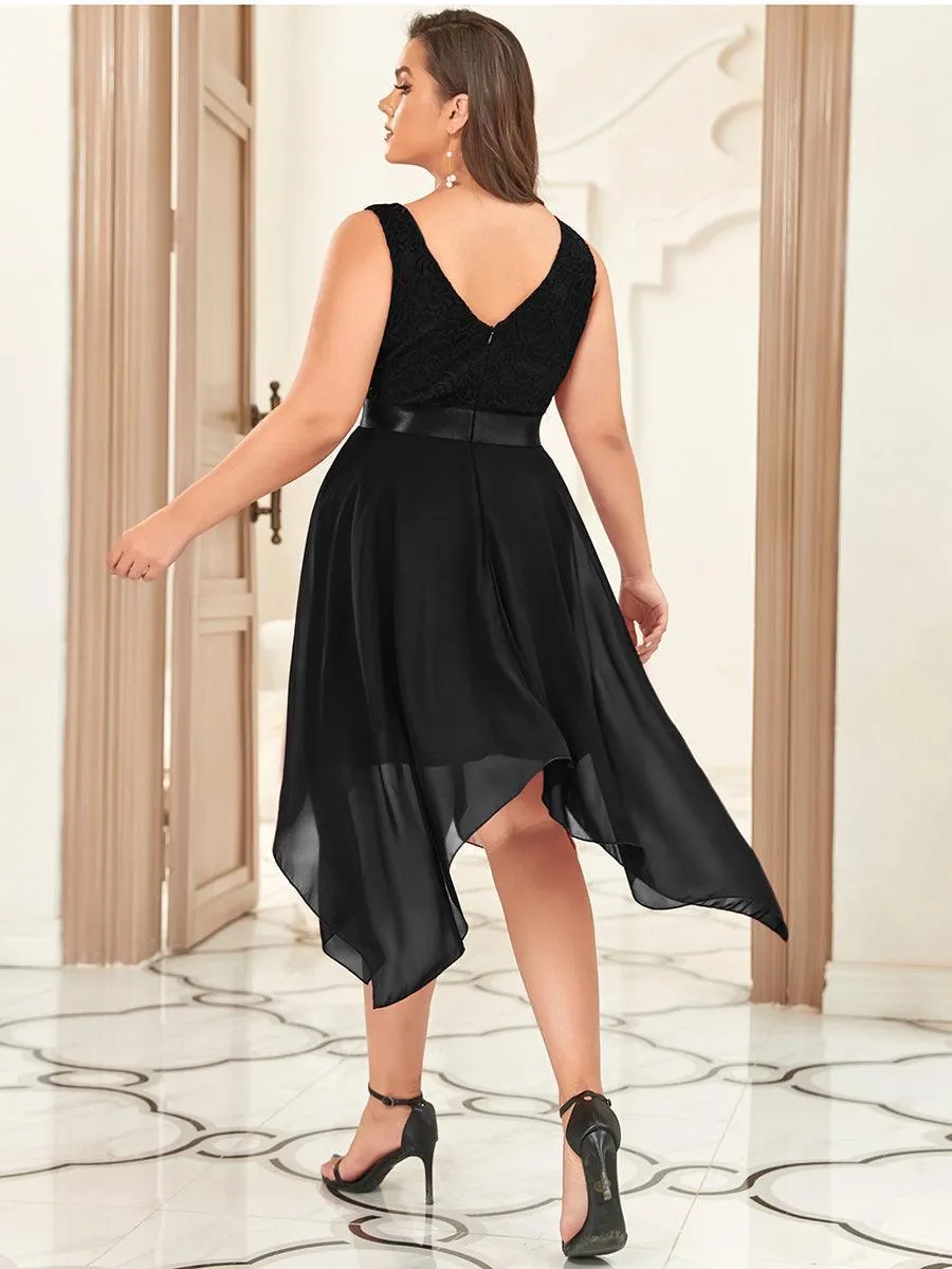 Robe de bal à jupe irrégulière en mousseline