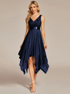 Robe de bal à jupe irrégulière en mousseline