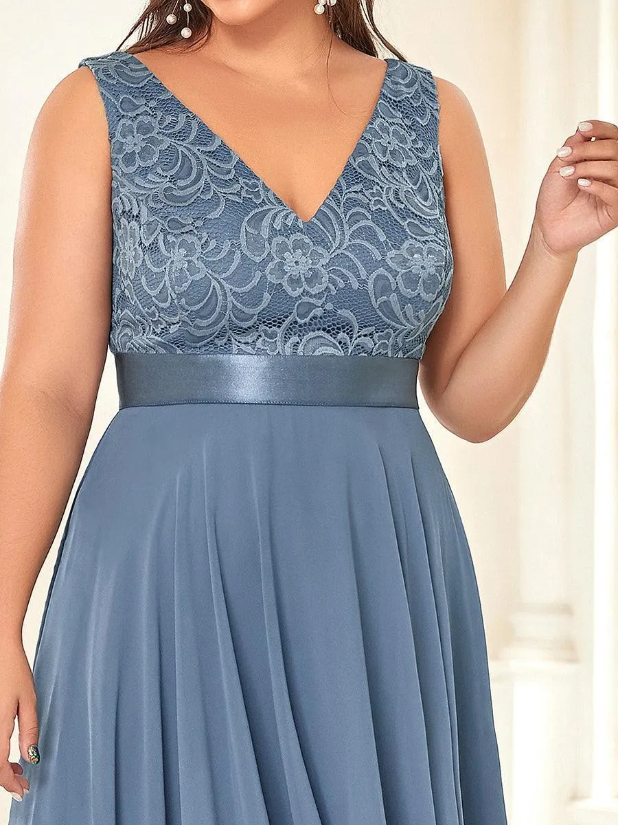 Robe de bal à jupe irrégulière en mousseline