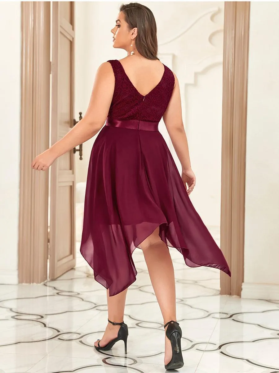 Robe de bal à jupe irrégulière en mousseline