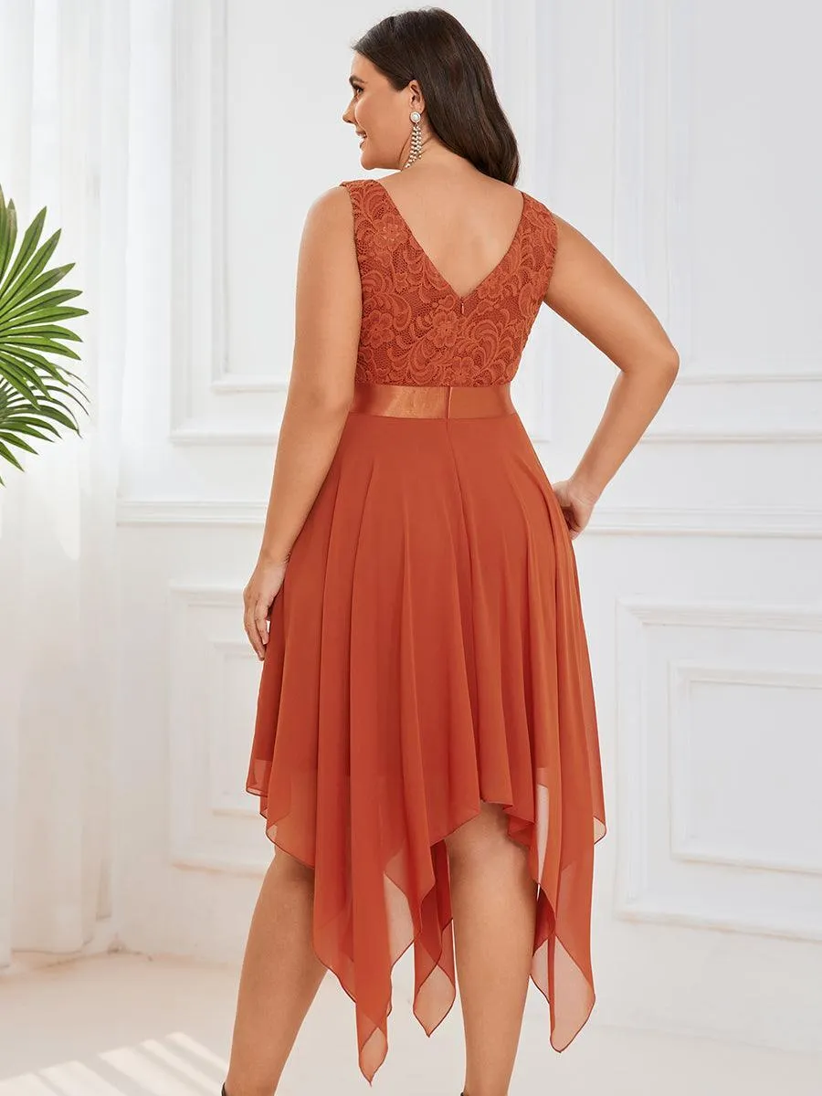Robe de bal à jupe irrégulière en mousseline