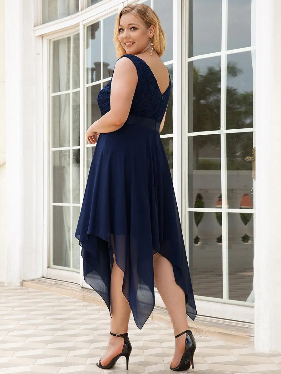 Robe de bal à jupe irrégulière en mousseline