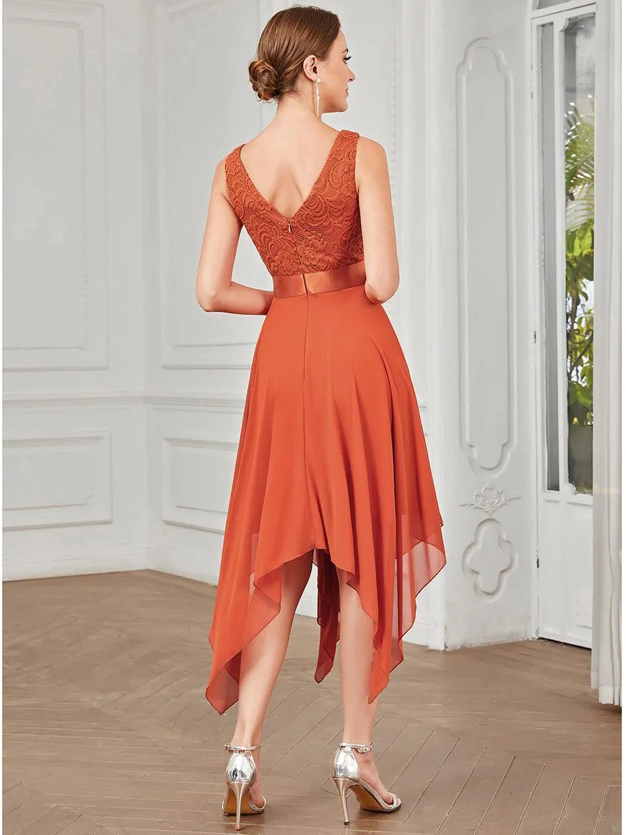 Robe de bal à jupe irrégulière en mousseline