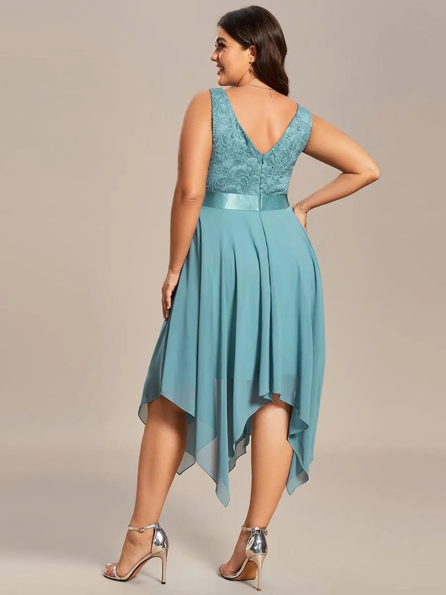 Robe de bal à jupe irrégulière en mousseline