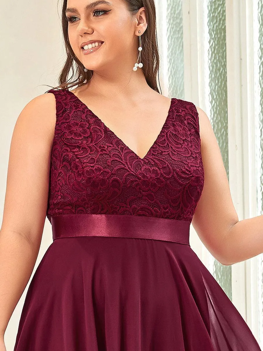 Robe de bal à jupe irrégulière en mousseline