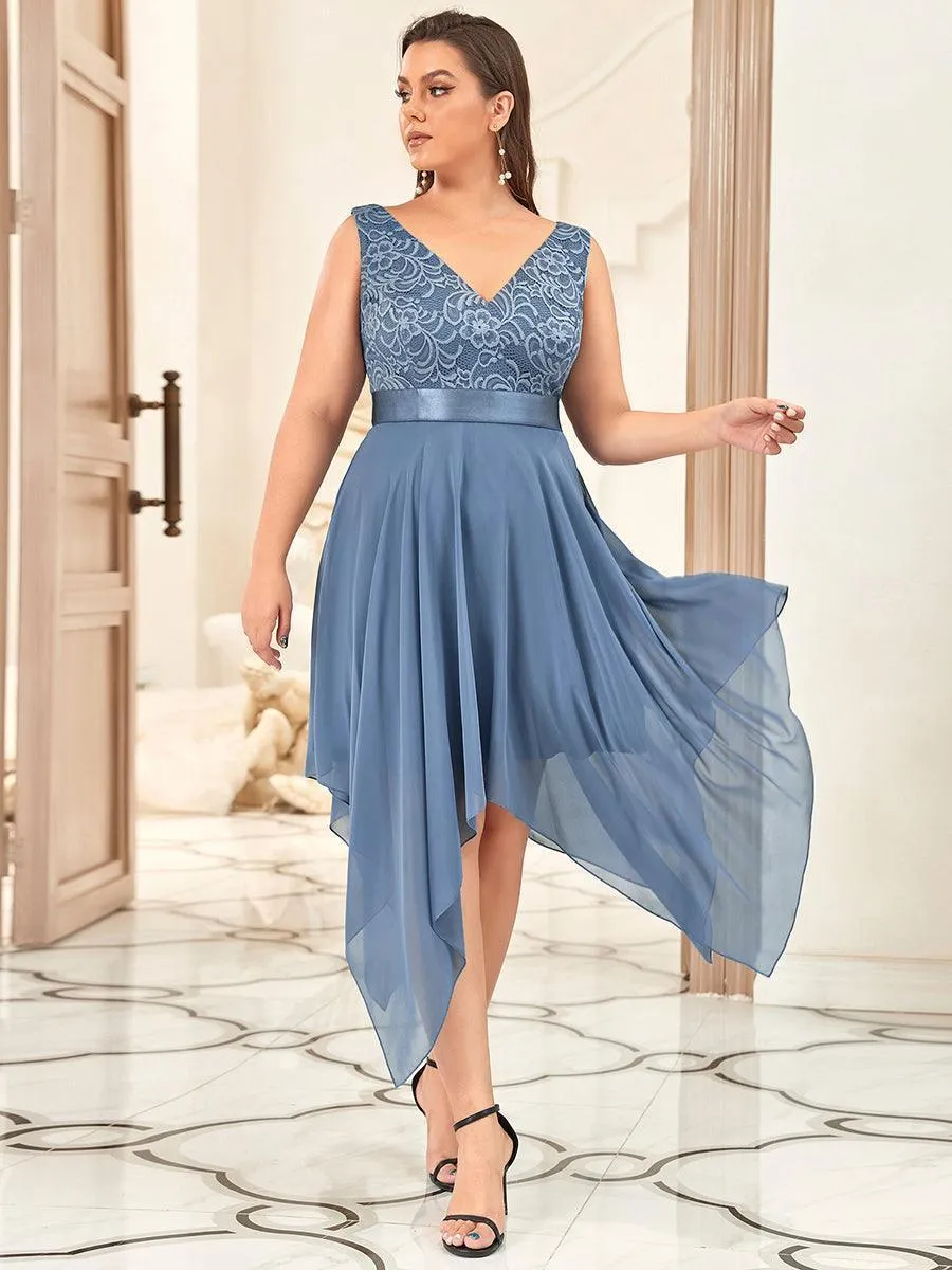Robe de bal à jupe irrégulière en mousseline
