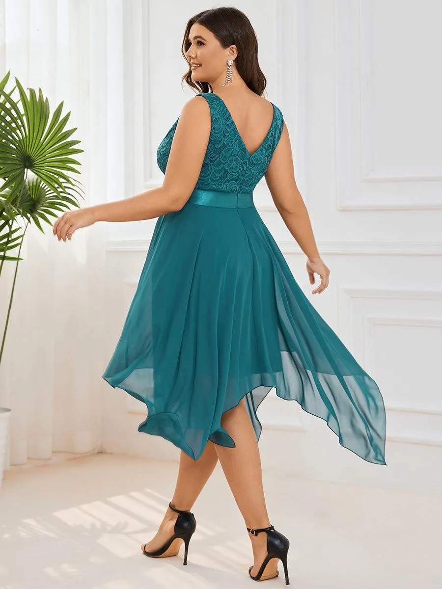 Robe de bal à jupe irrégulière en mousseline