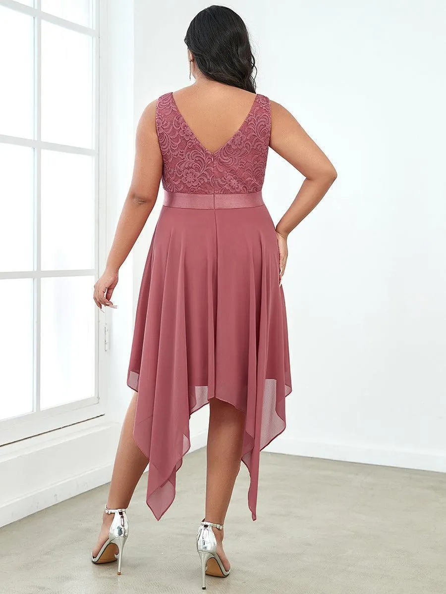 Robe de bal à jupe irrégulière en mousseline
