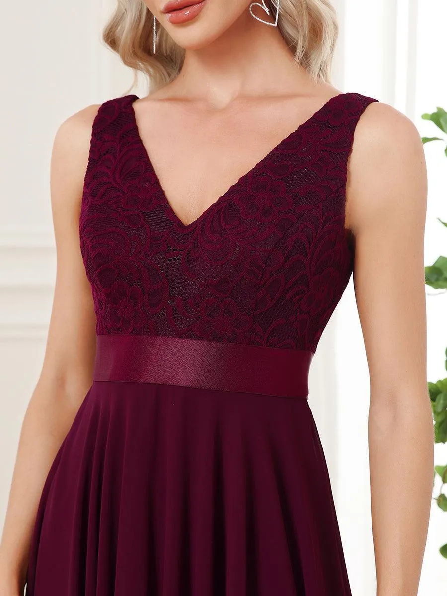 Robe de bal à jupe irrégulière en mousseline