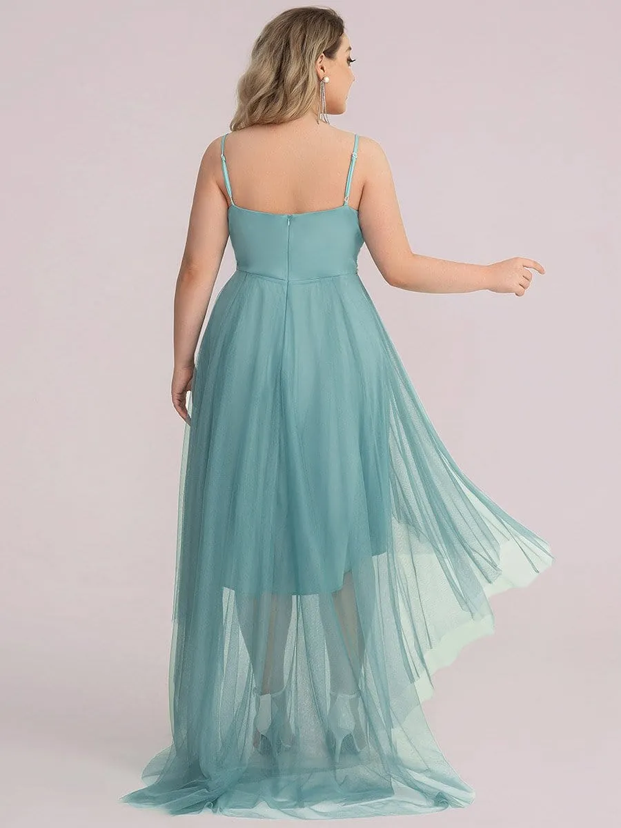 Robe de bal élégante Grande taille en tulle avec ceinture perlée(Vente finale)