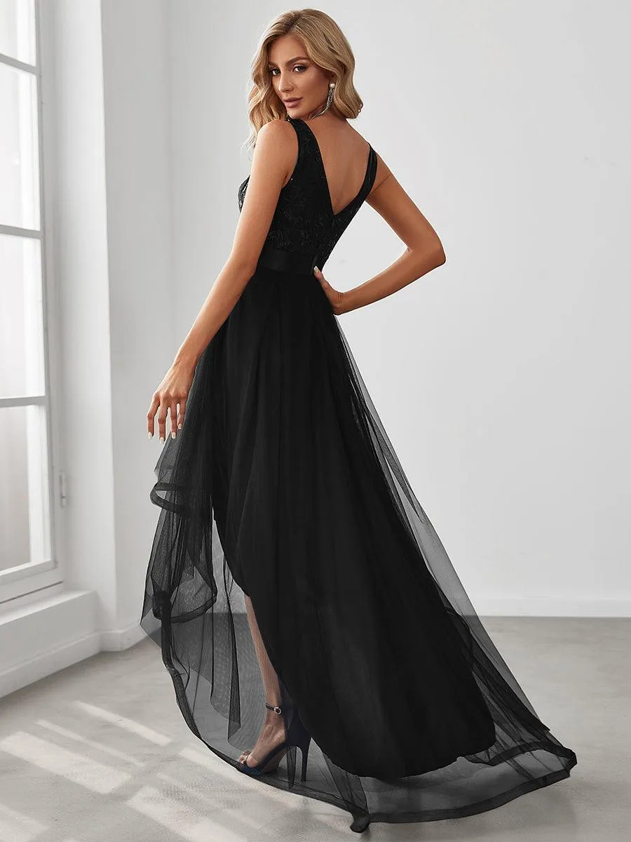 Robes de bal en Tulle à Paillettes High Low Asymétrique