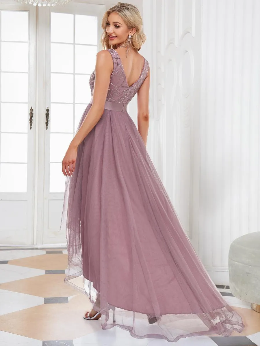 Robes de bal en Tulle à Paillettes High Low Asymétrique