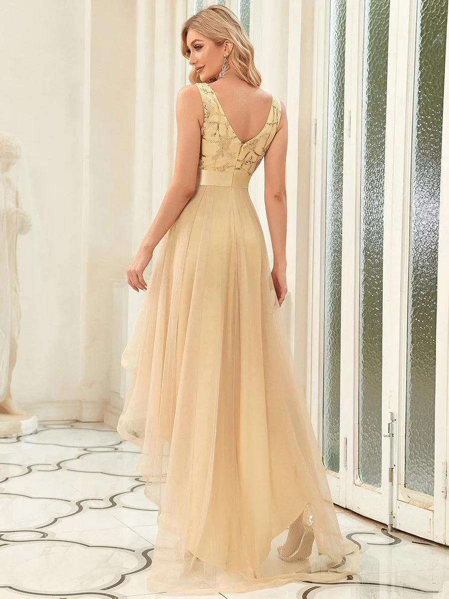 Robes de bal en Tulle à Paillettes High Low Asymétrique