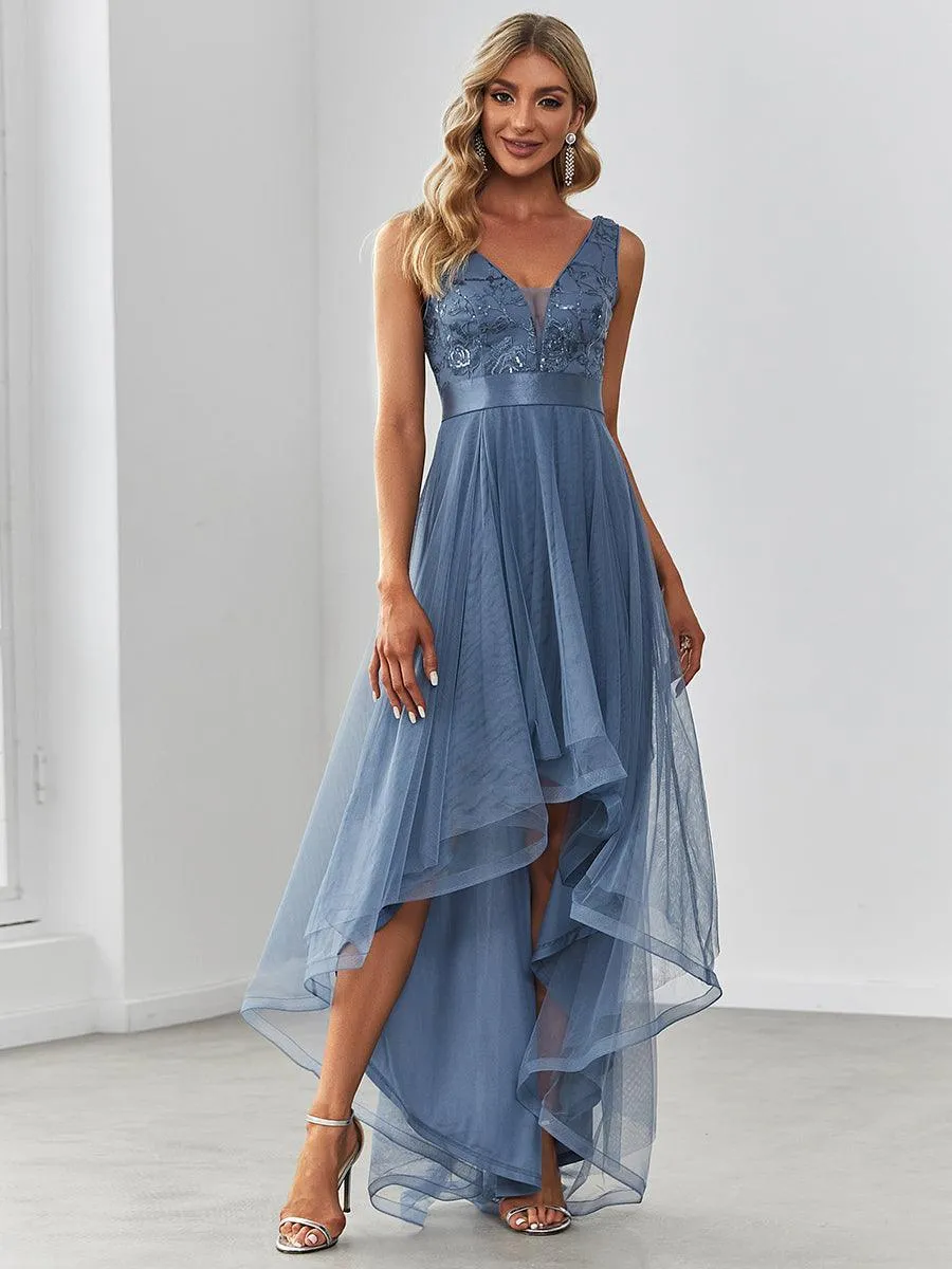 Robes de bal en Tulle à Paillettes High Low Asymétrique