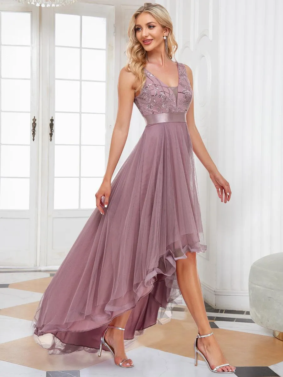 Robes de bal en Tulle à Paillettes High Low Asymétrique