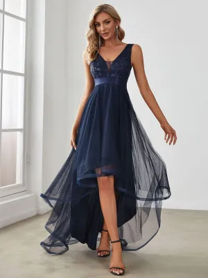 Robes de bal en Tulle à Paillettes High Low Asymétrique