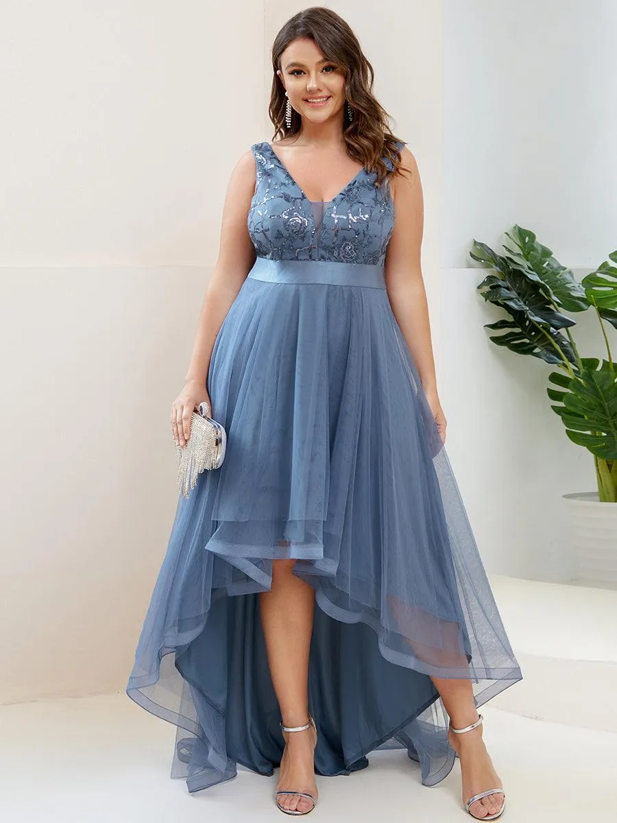 Robes de bal en Tulle à Paillettes High Low Asymétrique