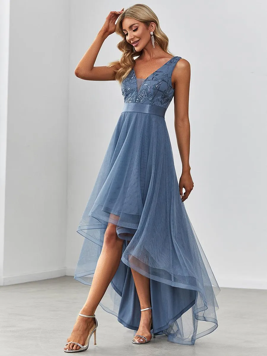 Robes de bal en Tulle à Paillettes High Low Asymétrique