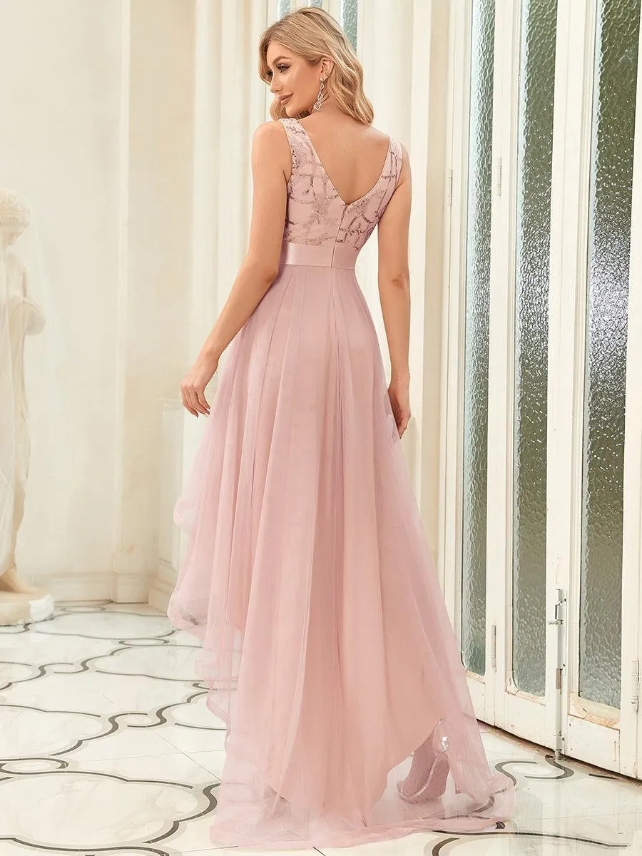 Robes de bal en Tulle à Paillettes High Low Asymétrique