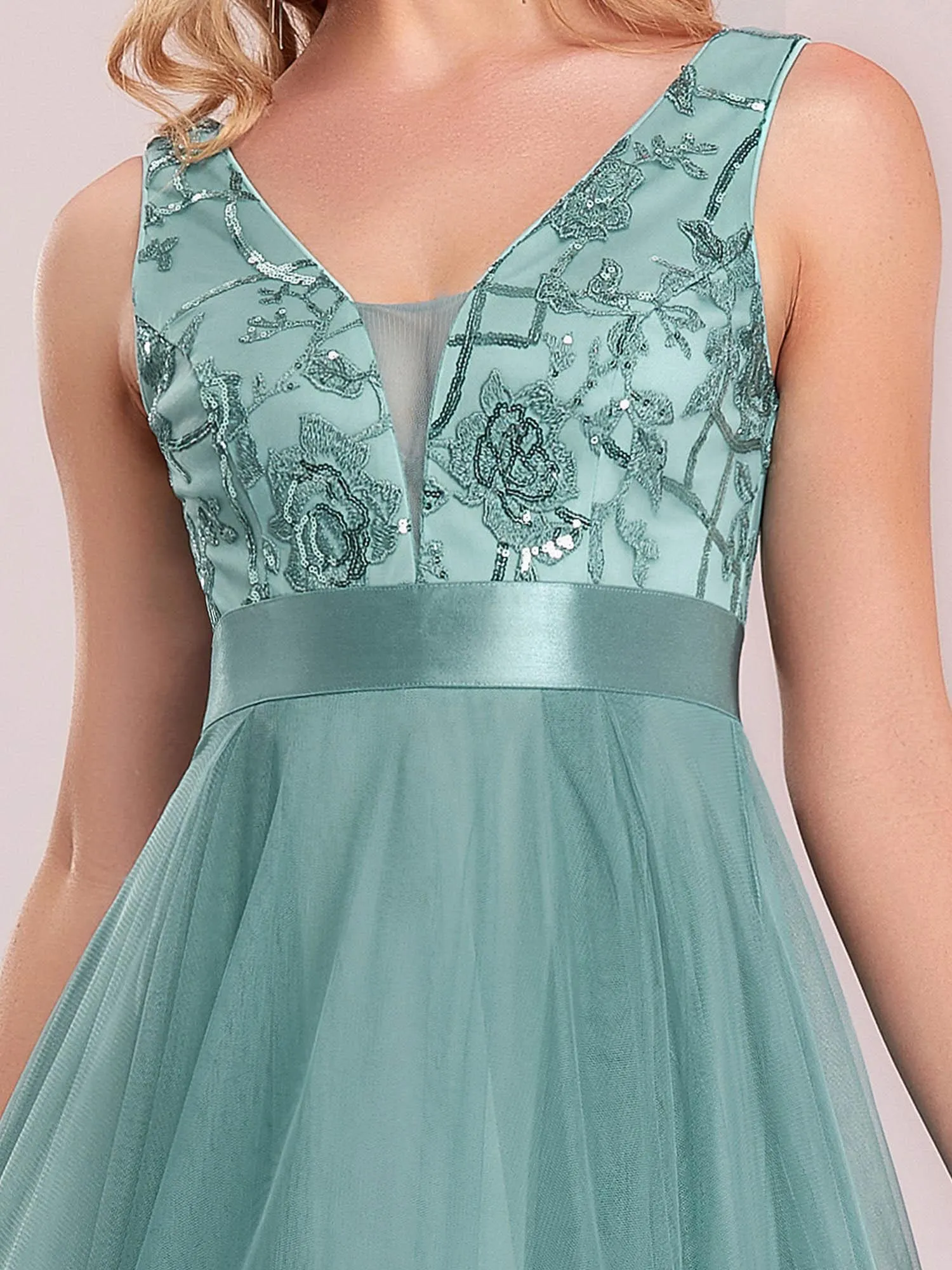 Robes de bal en Tulle à Paillettes High Low Asymétrique