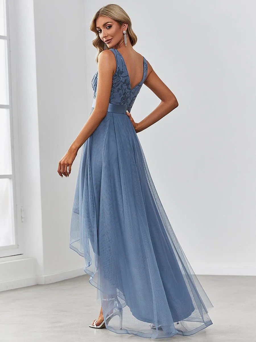Robes de bal en Tulle à Paillettes High Low Asymétrique